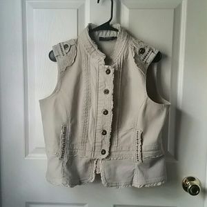 Denim Button Down Vest